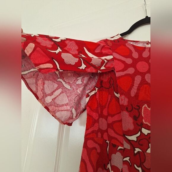 Rhode red white 50% linen maxi dress size L‎ - Picture 2 of 7